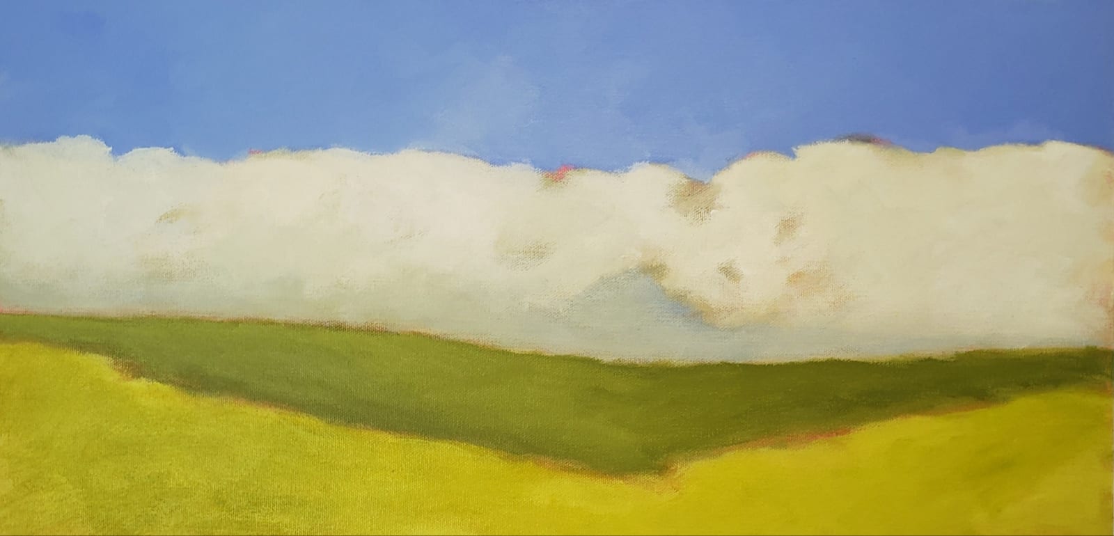 Painting of a green field