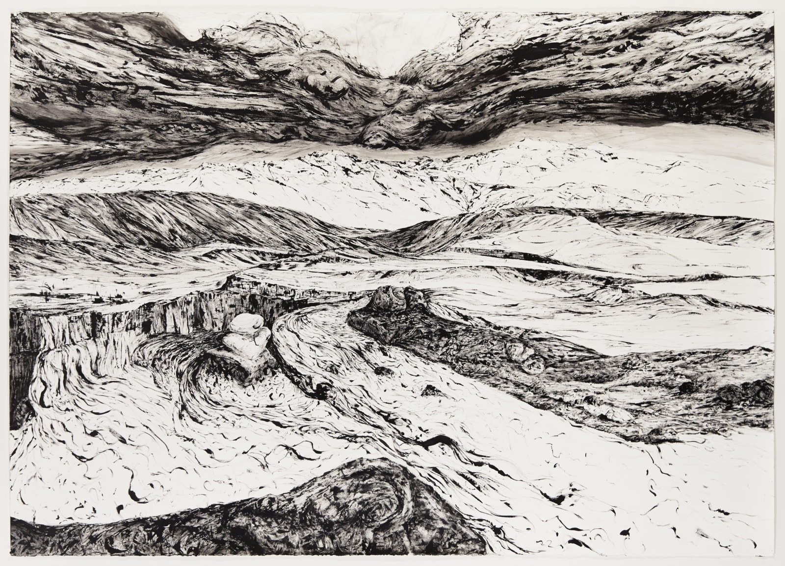 Black and white acrylic work