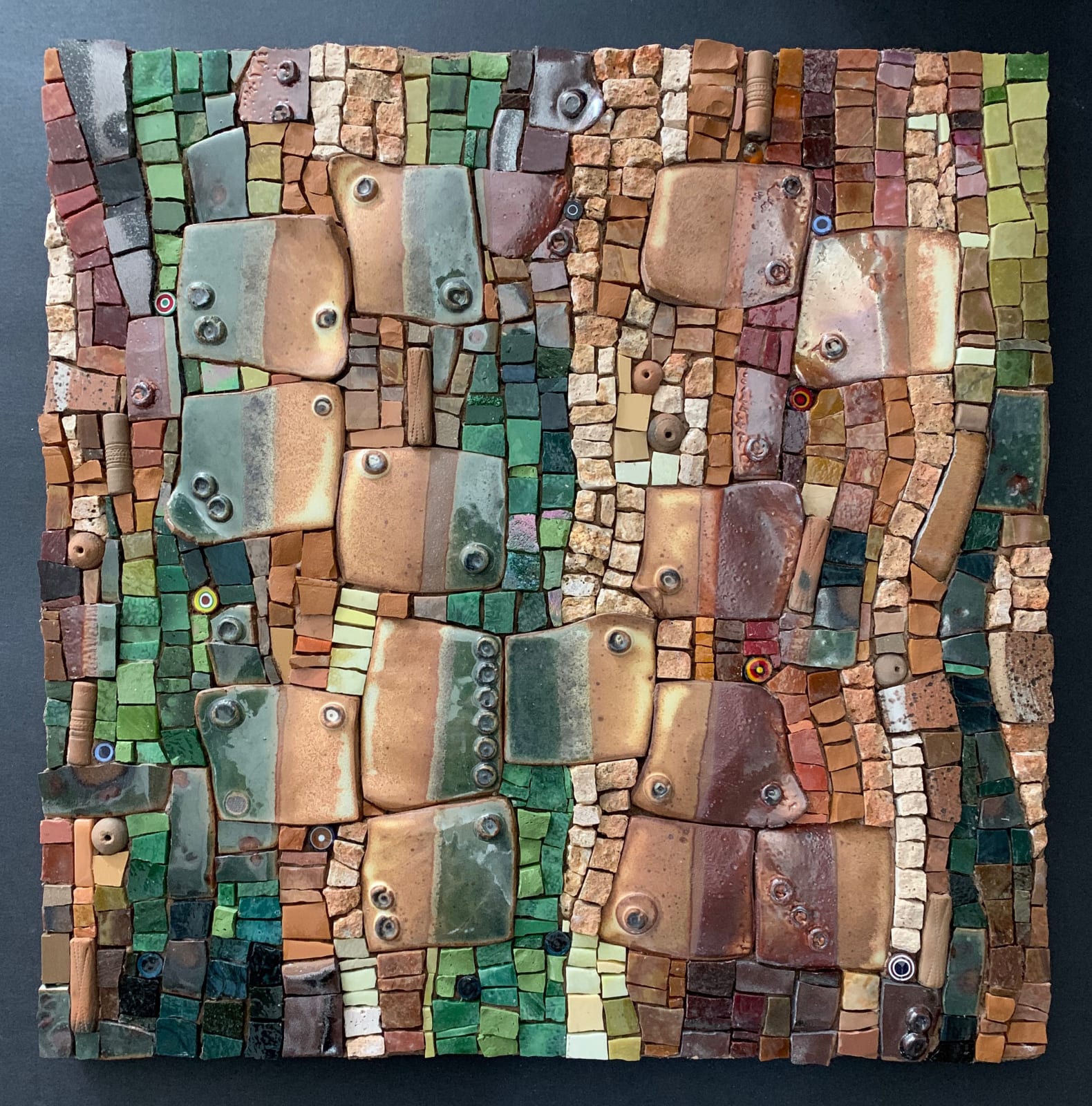 A green and brown mosaic