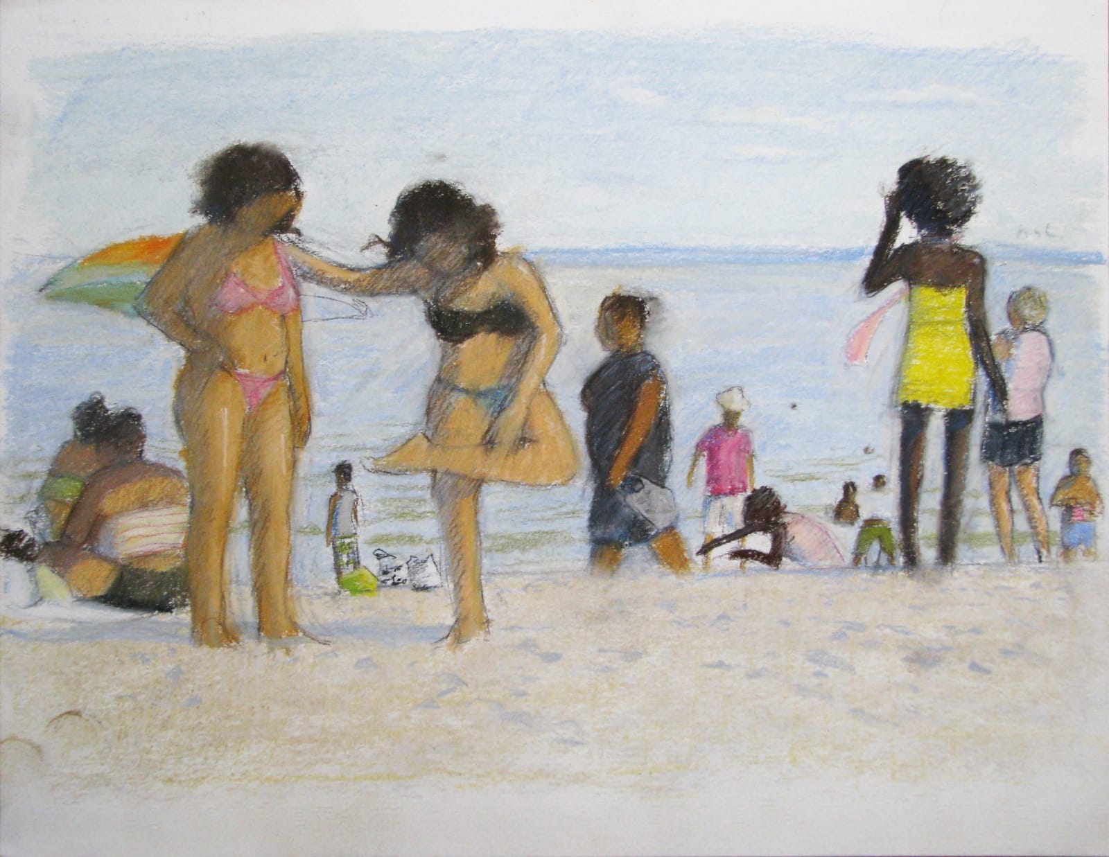Pastel beach scene