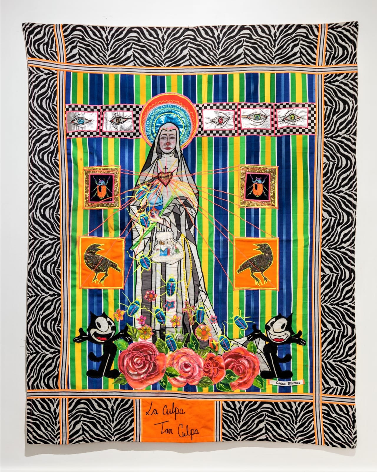 textile collage patterned figurative