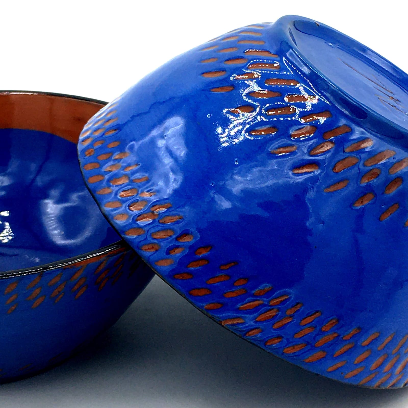 Blue ceramic bowls