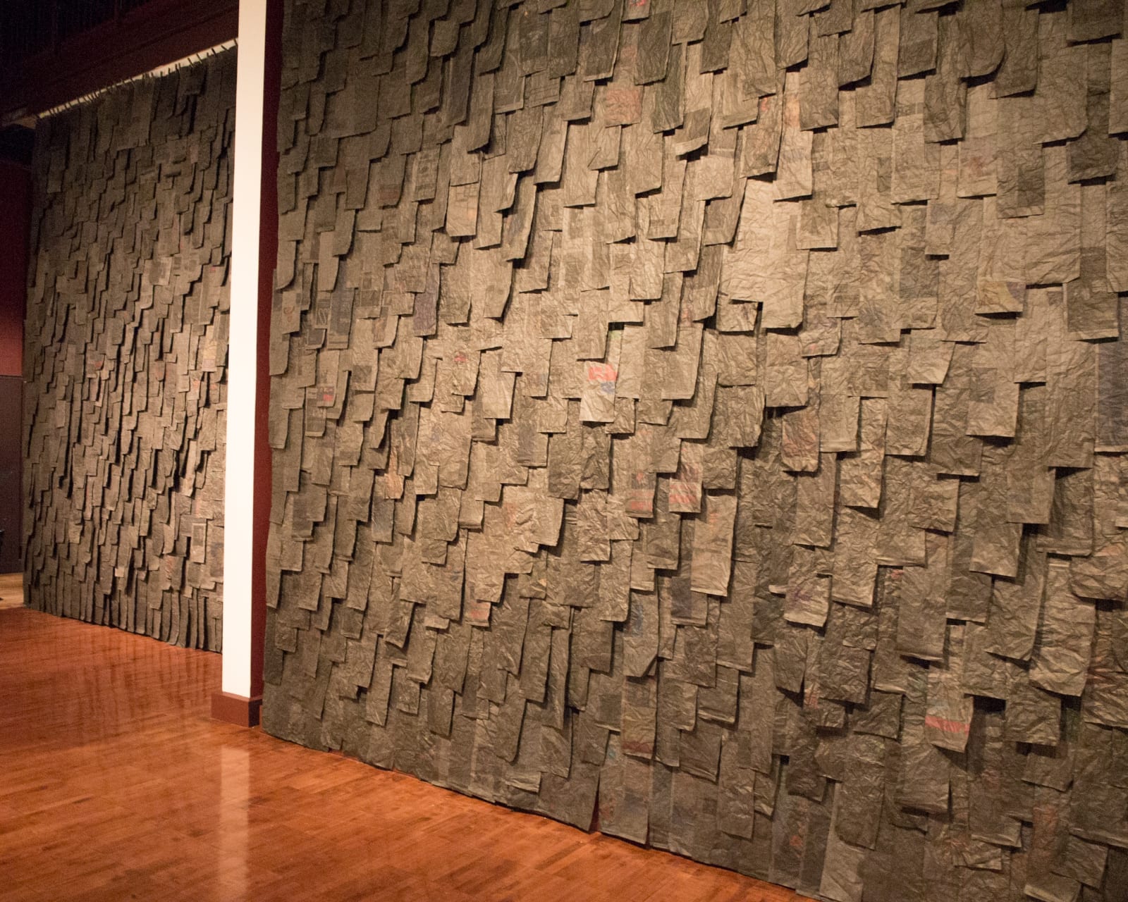 An installation of various materials