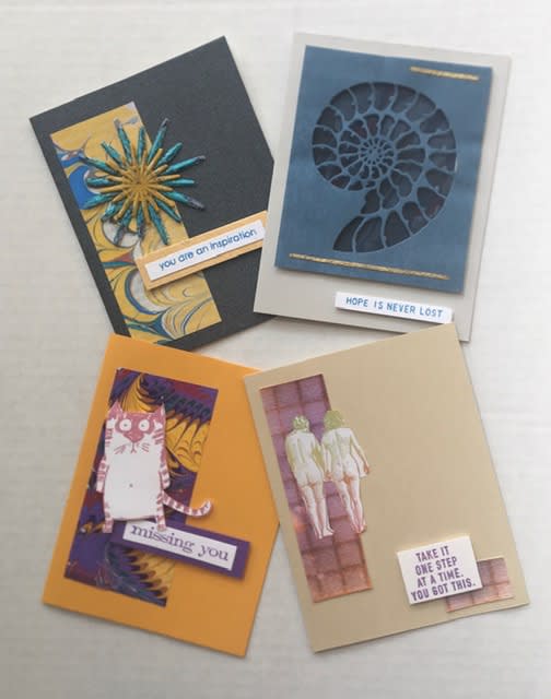 Janet Brodie, Four cards- Hope is never lost: - you are an inspiration - missing you - Take it one step at a time. You got this., 2020
