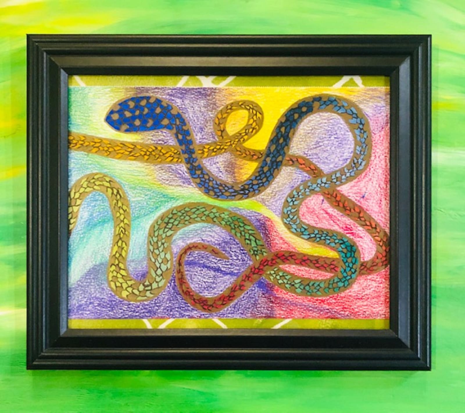 Drawing of colorful snakes