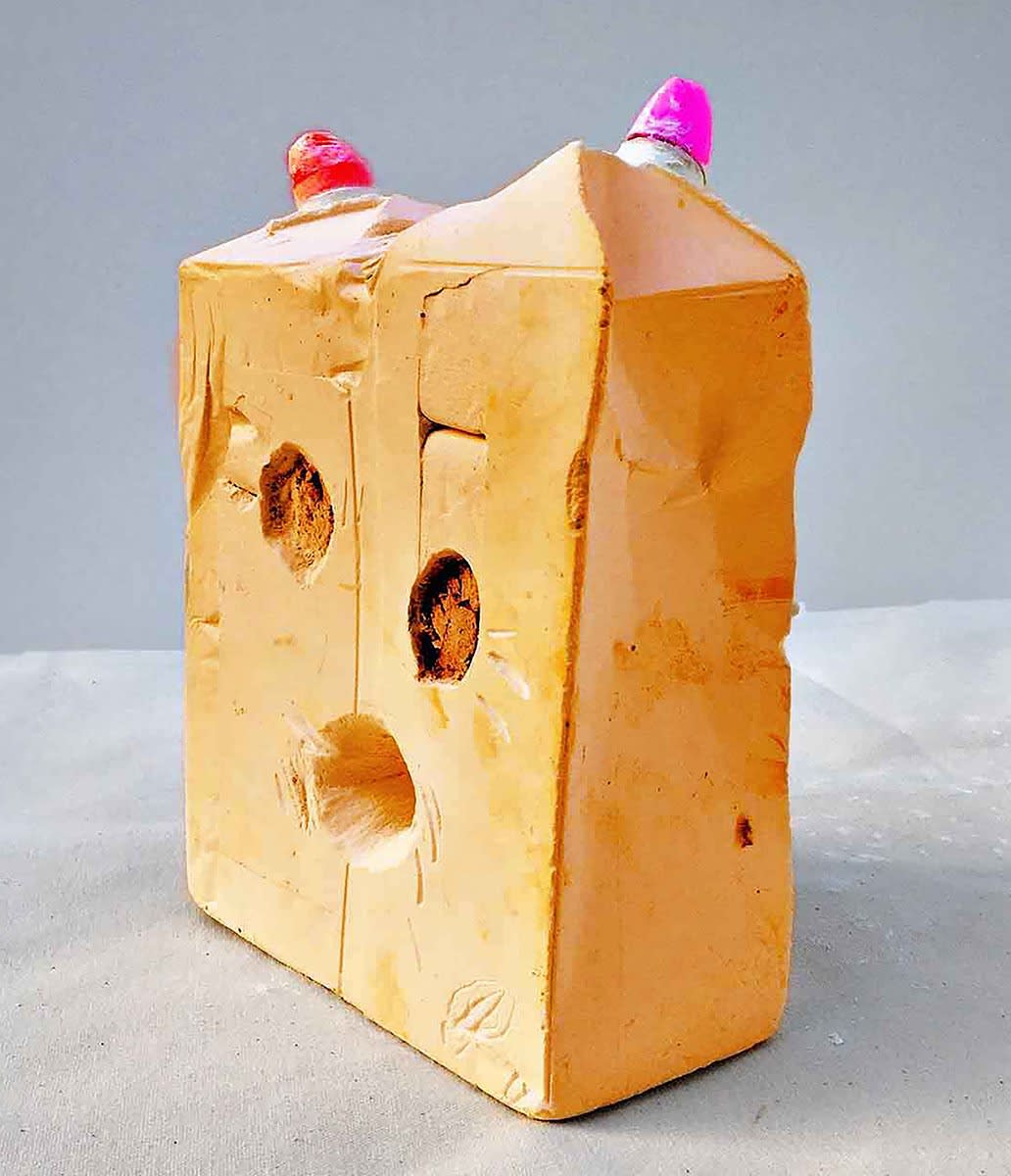 pale orange abstract sculpture