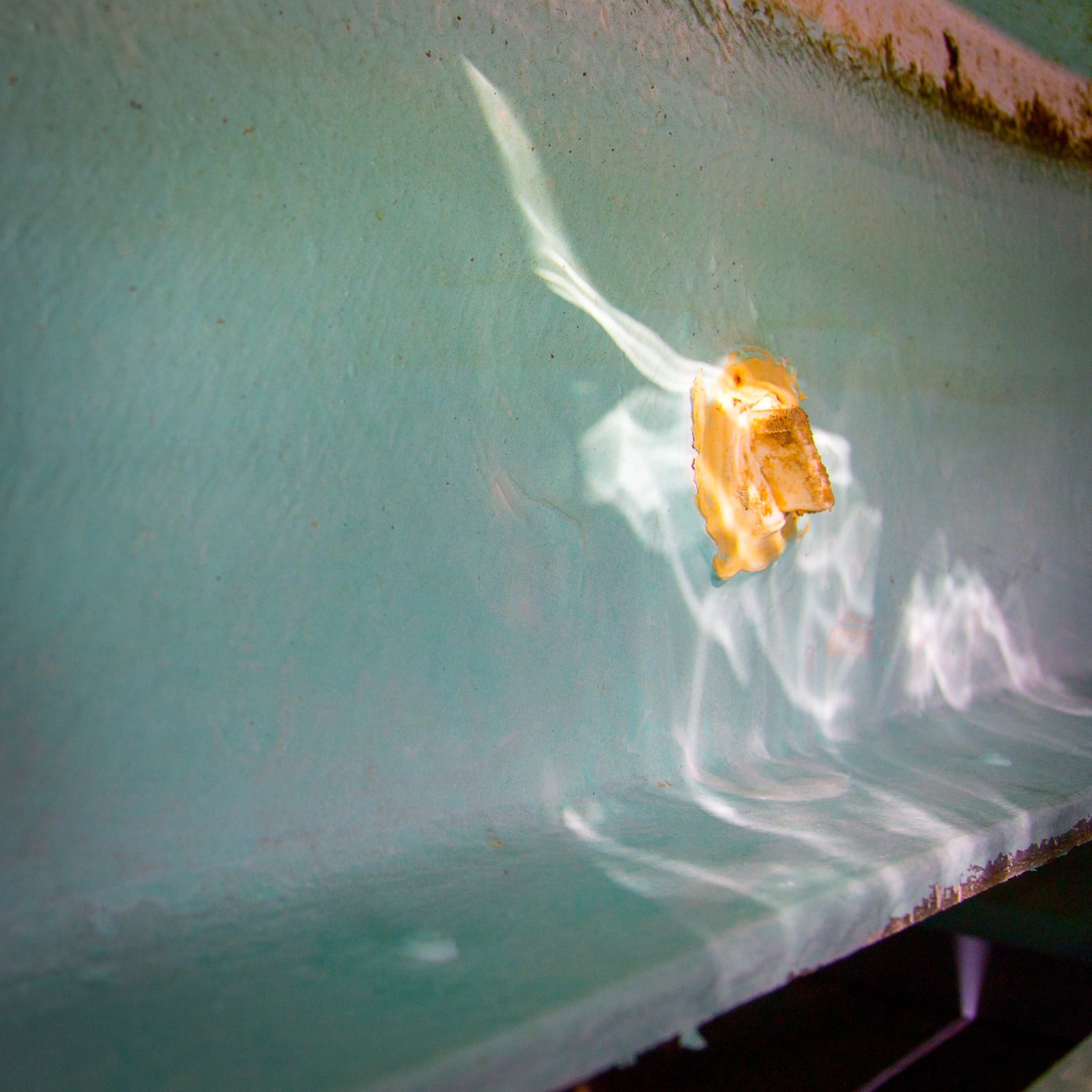 Photograph of the underside of a boat