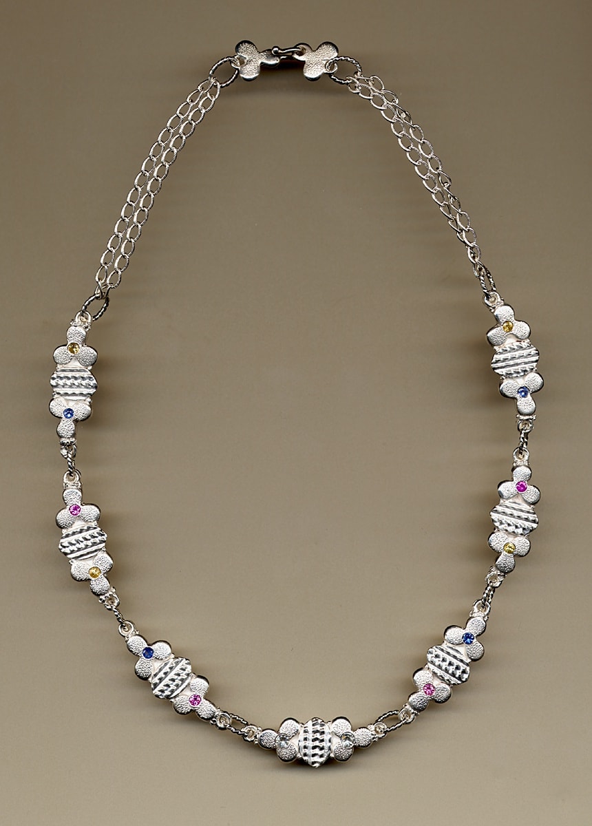 silver shapes necklace