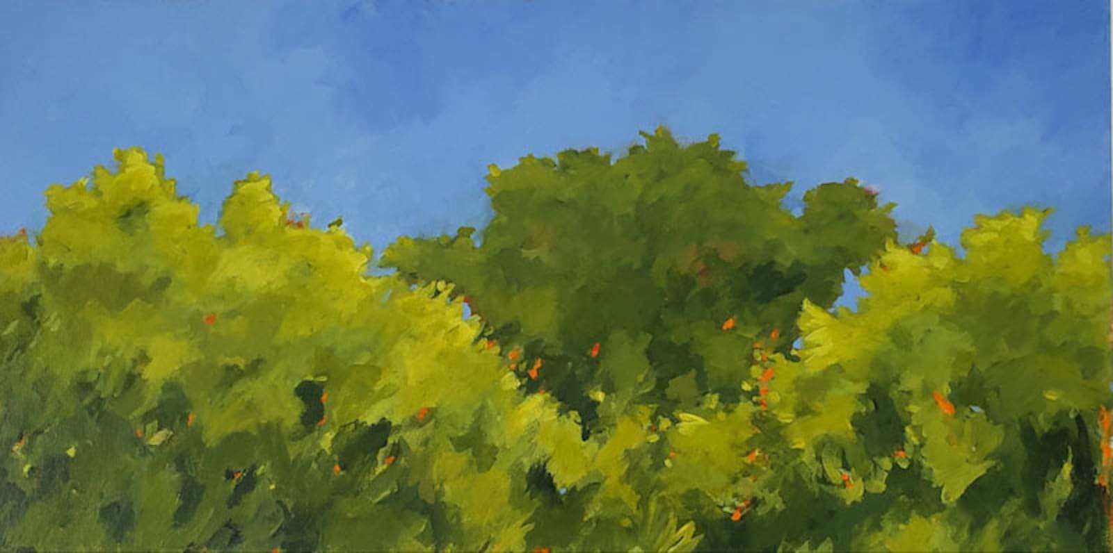 Painting of green trees