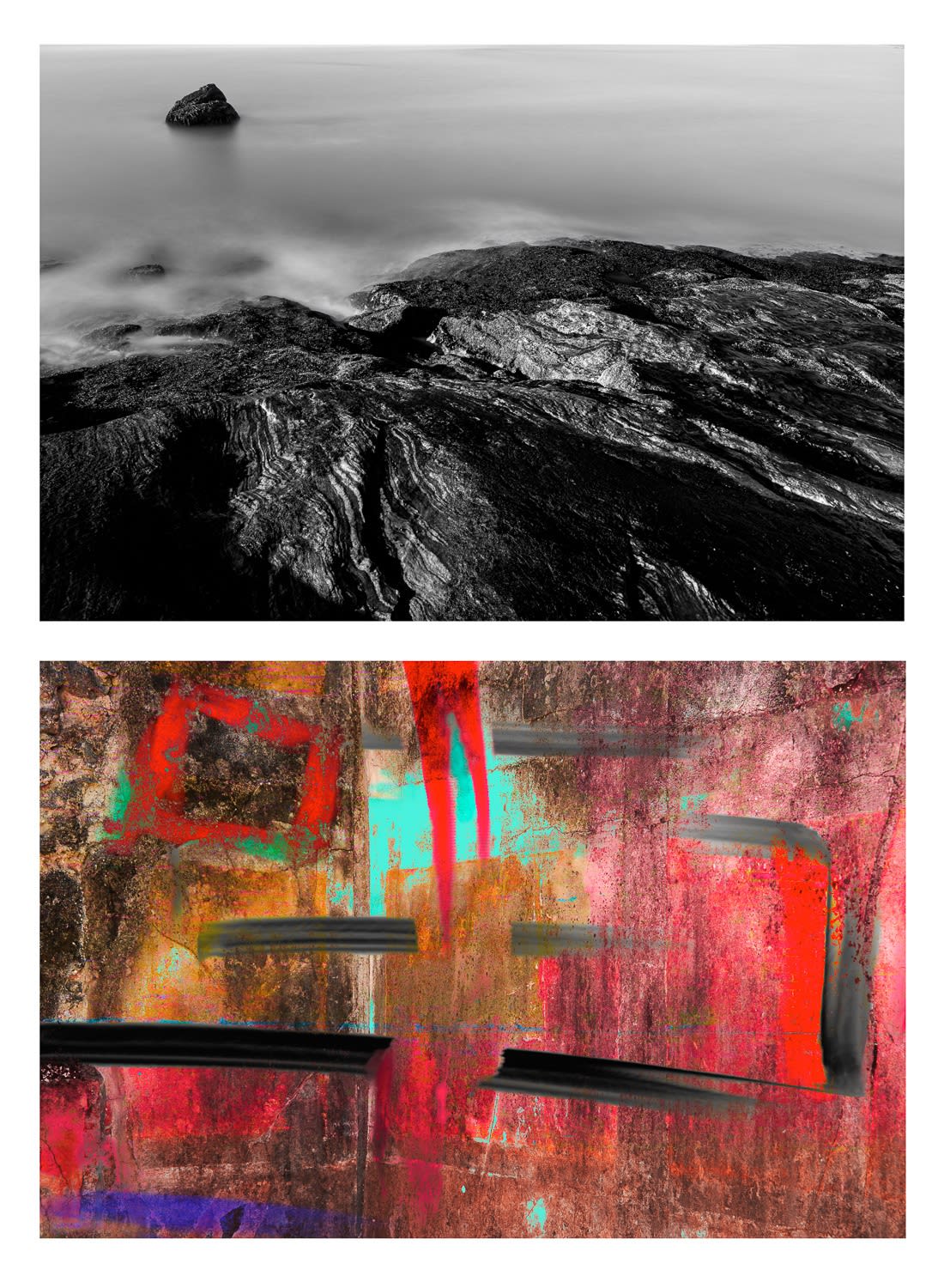 archival pigment prints landscape abstract black and white and color