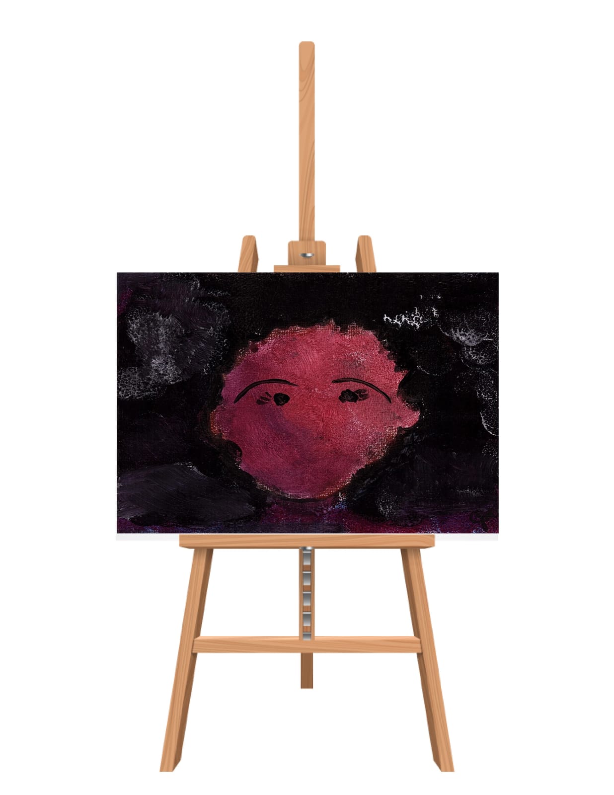 A canvas print of a face