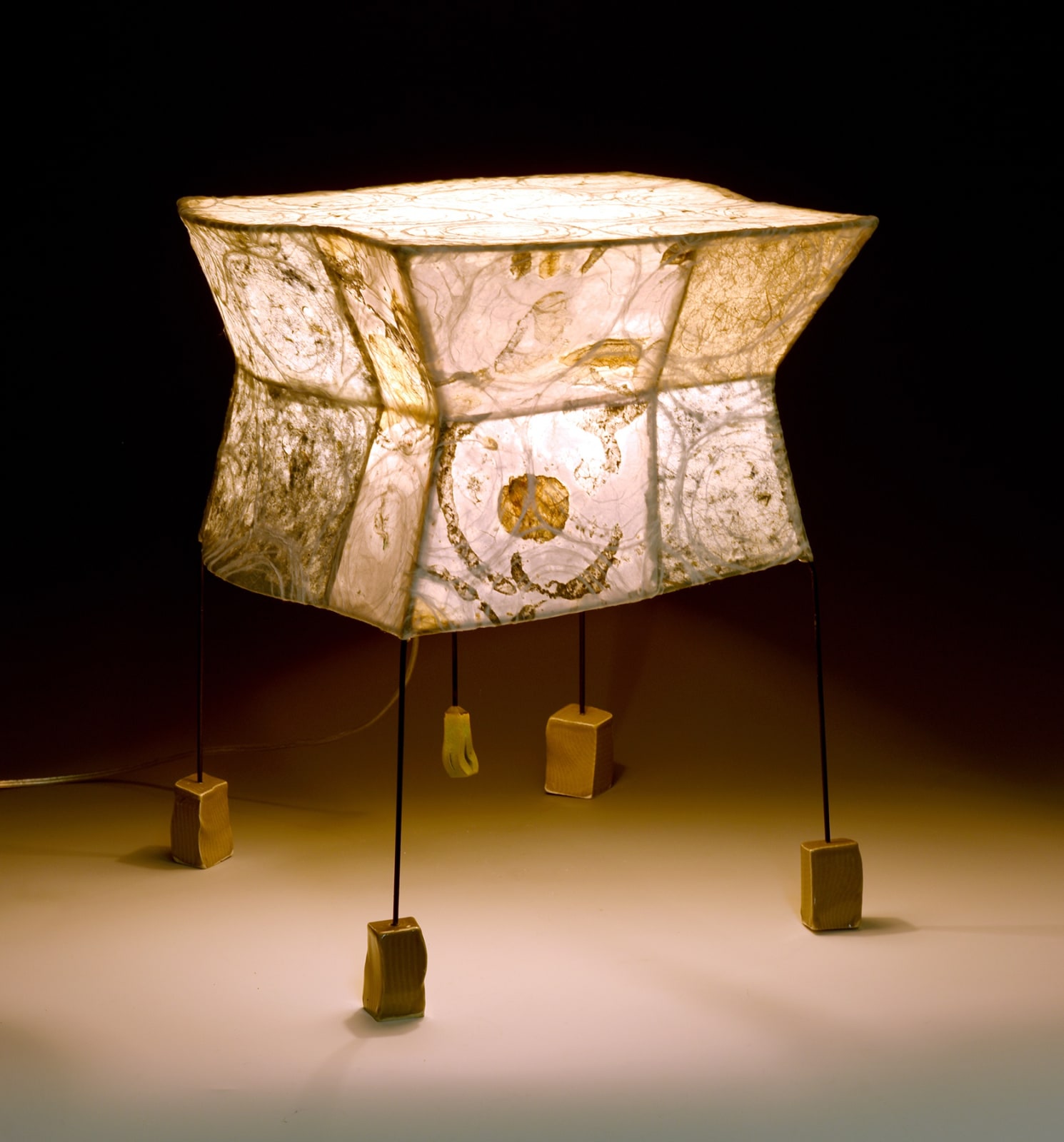 pinch rectangular paper metal ceramic lamp