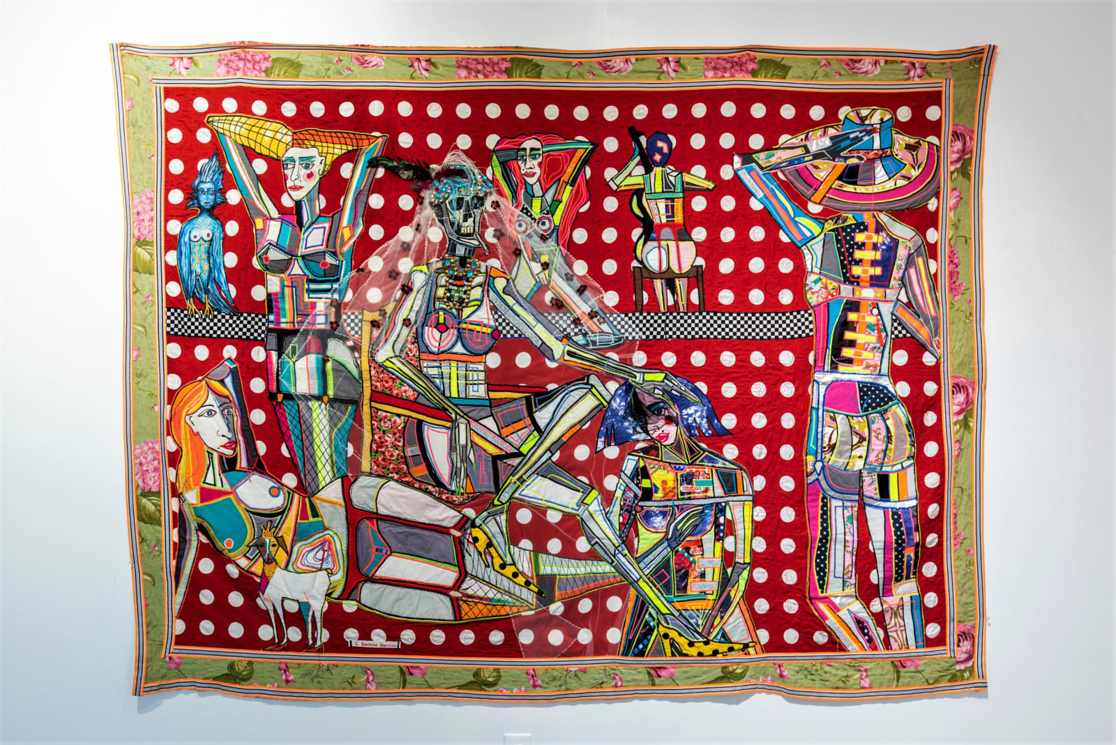 textile collage patterned figurative