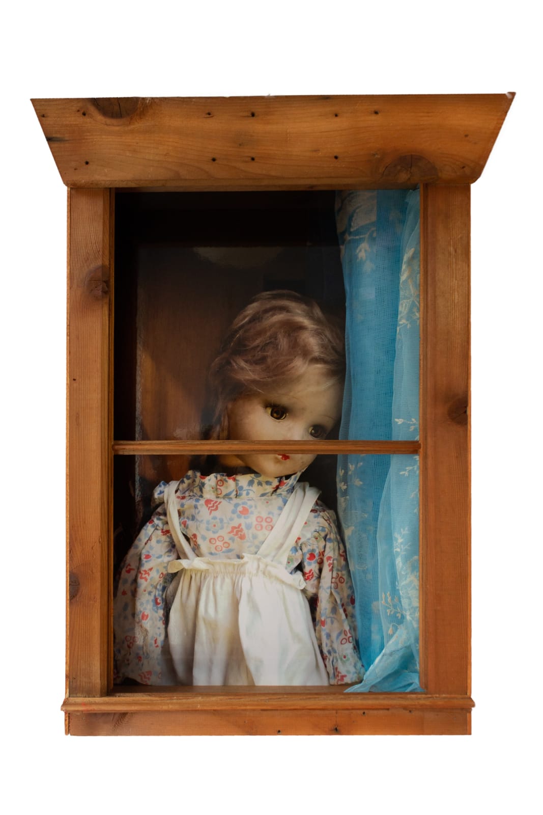 color photograph doll mixed media sculpture
