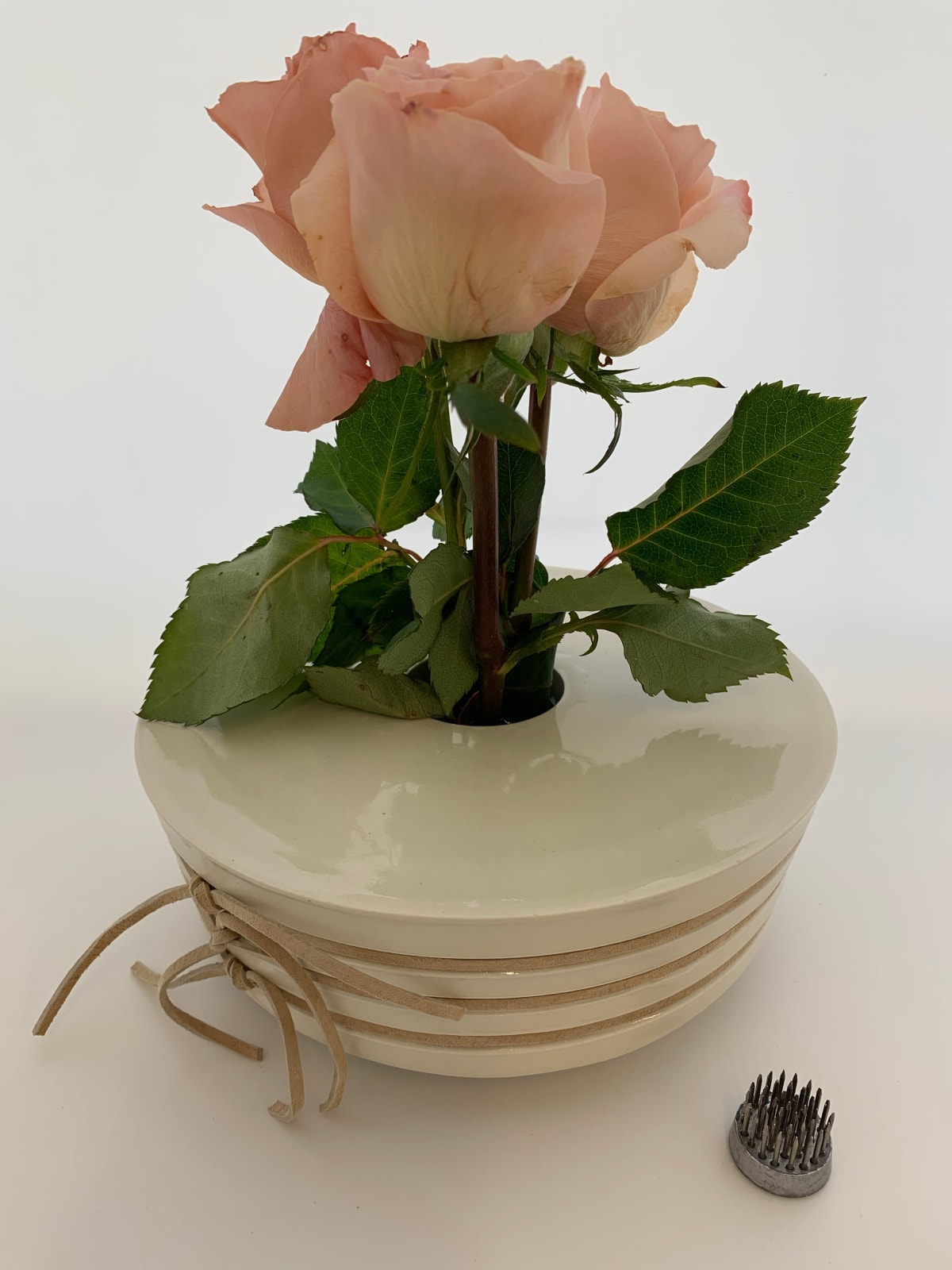 Penelope Van Grinsven, Lashed Vase (with flower pin), 2019
