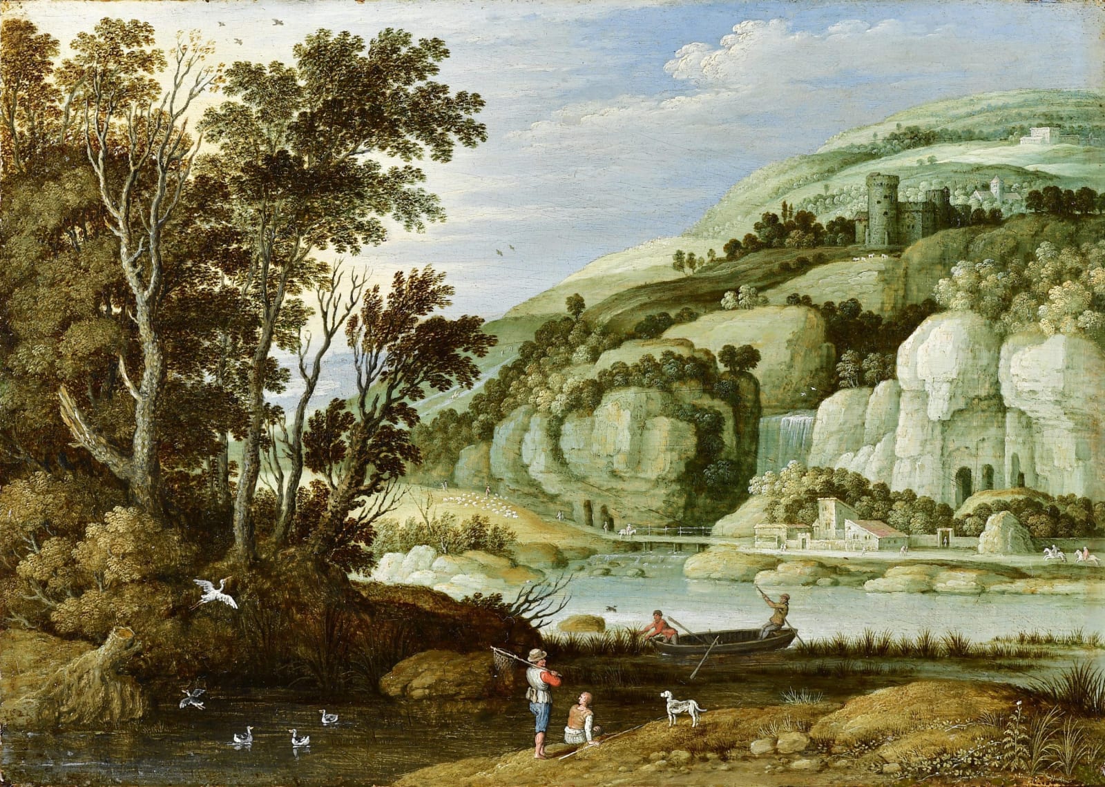 Marten Ryckaert (Antwerp 1587 - 1631), A River Landscape with Fishermen