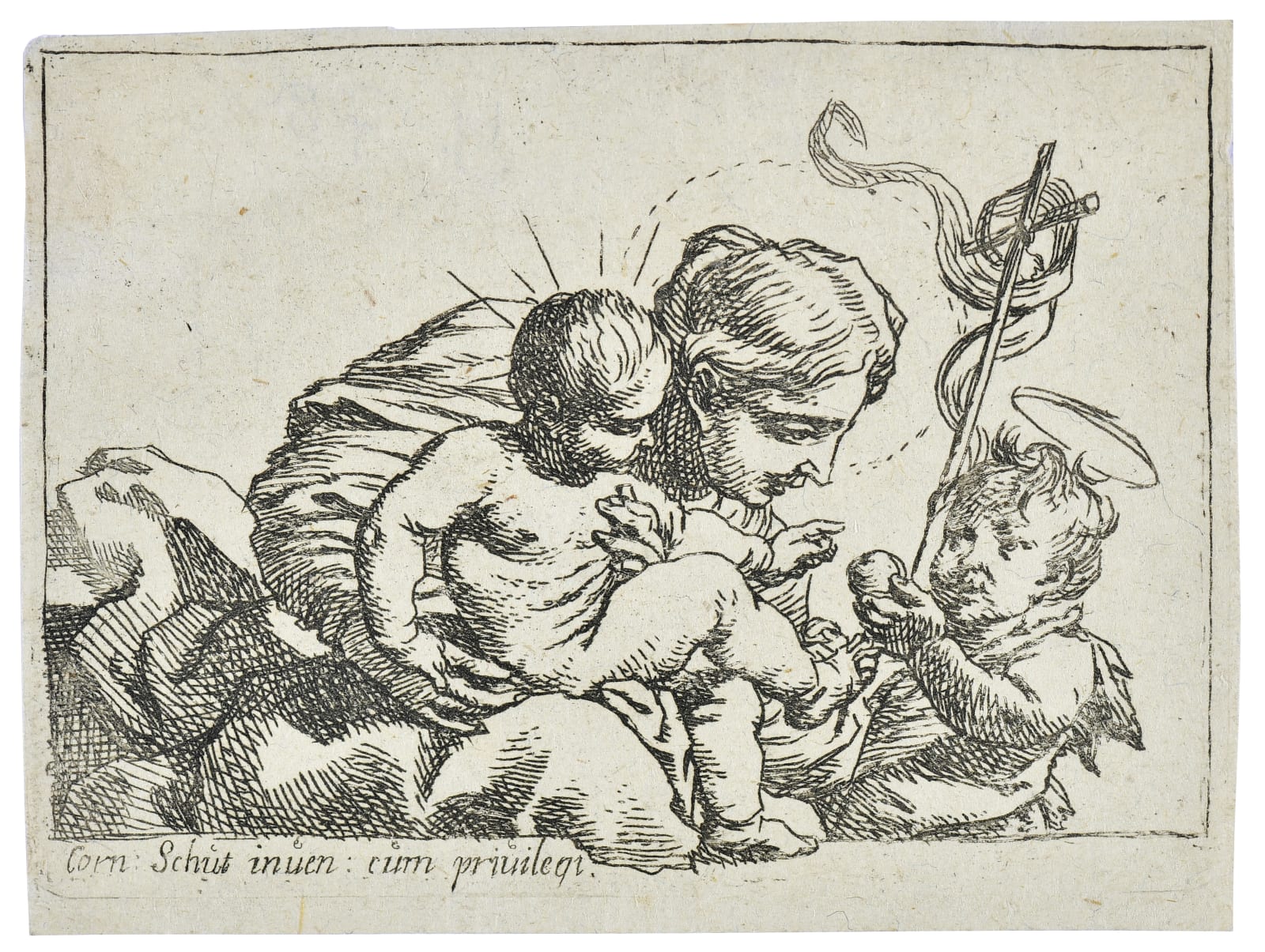 Cornelis Schut (Antwerp 1597 - 1655), The Virgin and Child with the Infant Saint John