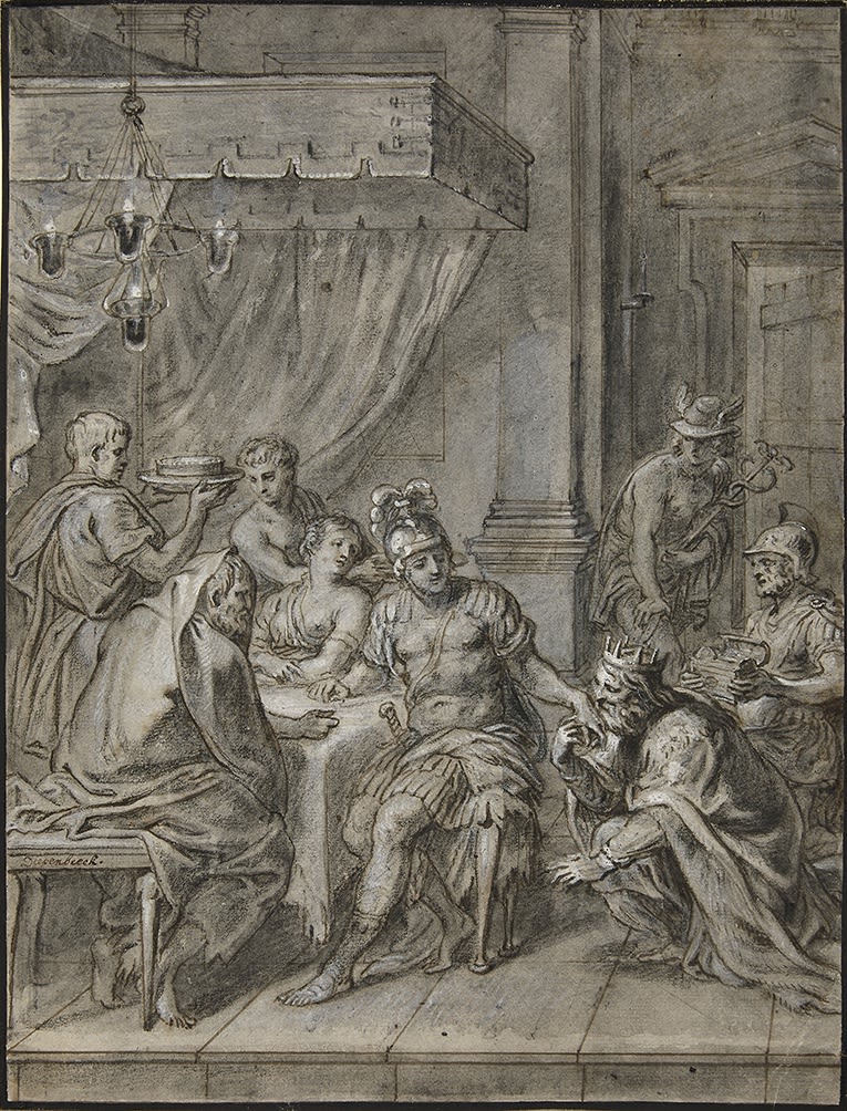 Abraham van Diepenbeeck ('s-Hertogenbosch 1596 - 1675 Antwerp), King Priam visiting Achilles