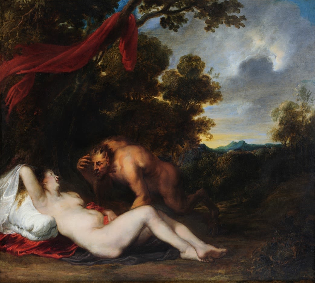 Frans Wouters (Lier 1612 - 1659 Antwerp), A Satyr and a Nymph