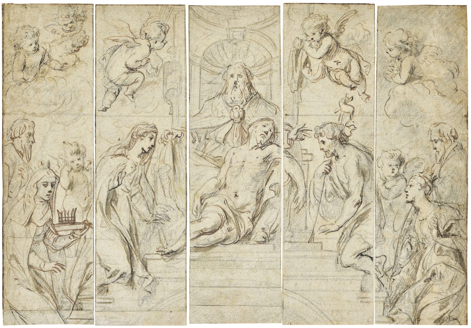 Theodoor van Thulden ('s-Hertogenbosch 1606 - 1669), The Lamentation: a Design for a stained-glass Window