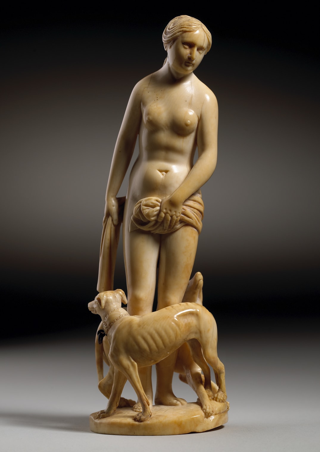 Leonhard Kern (Forchtenberg 1588 - 1662 Schwäbisch Hall) (workshop), Diana and her hunting Dogs