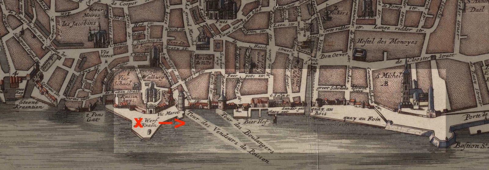 Peeter van Bredael (Antwerp 1629 - 1719), A View of the Antwerp Quayside, seen from the Werff