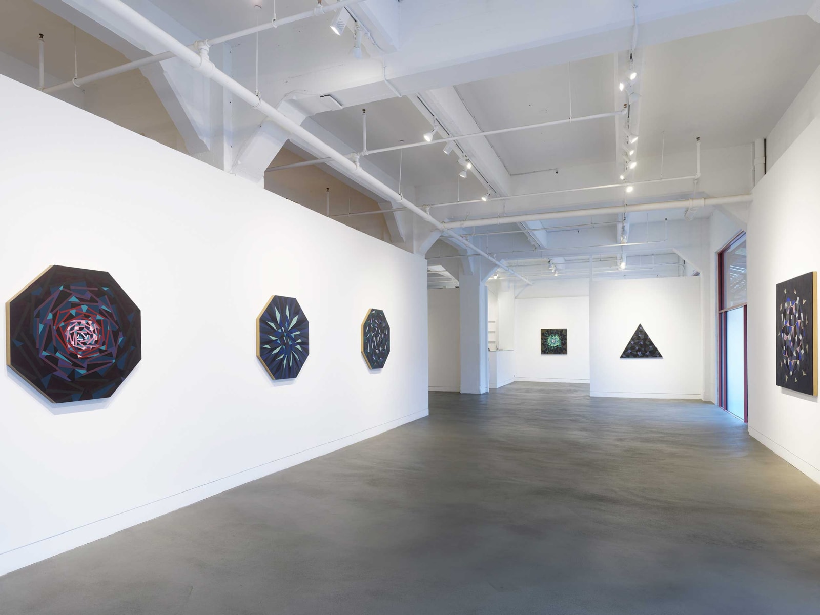 Installation view of Adia Millett: Reflections on Black, January 16 - March 9, 2024 at Haines Gallery, San Francisco Photo: Robert Divers Herrick