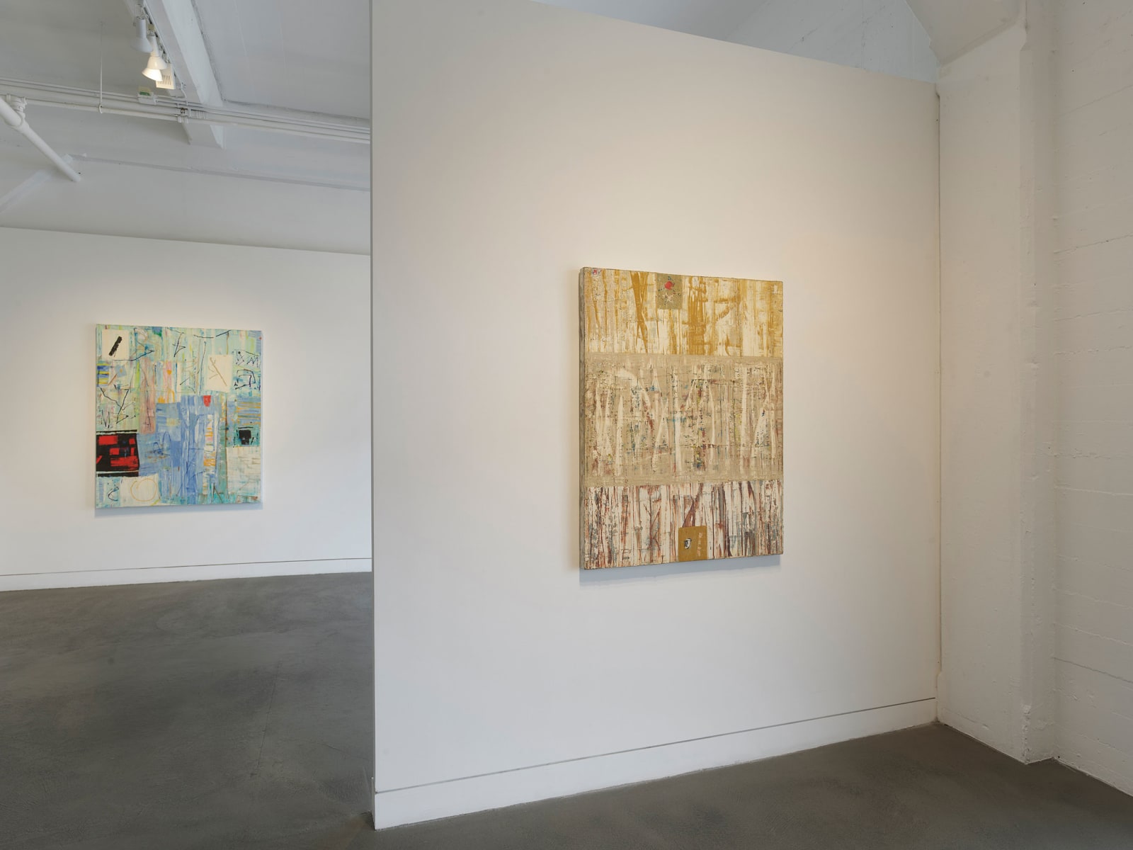 Installation view of Mike Henderson: Truth, Love, and Curiosity, September 11 - October 25, 2025 at Haines Gallery, San Francisco, CA Photo: Robert Divers Herrick