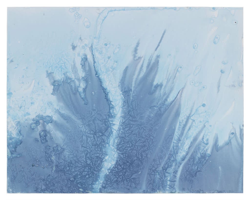 Meghann Riepenhoff, Day 51: Prussian Blue pigment + lake water + butterfly pea flower + commercial pigment + mica, 2024