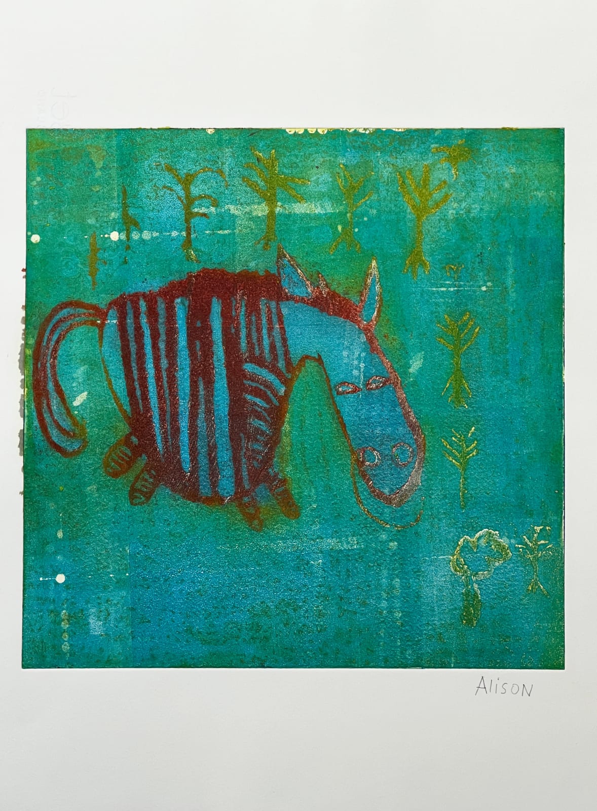 Alison Edward, Zebra in the Garden, 2025