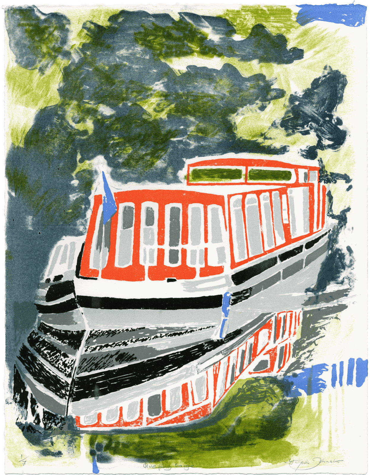 Gavin Johnston, Blue Flag Barge, 2023