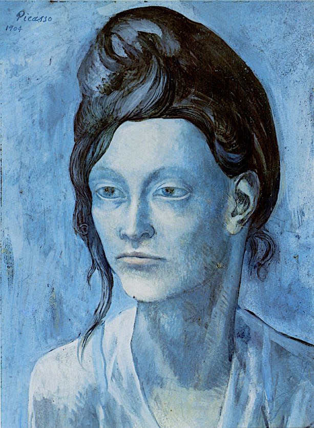 Pablo Picasso, Femme au casque de cheveux, 1904