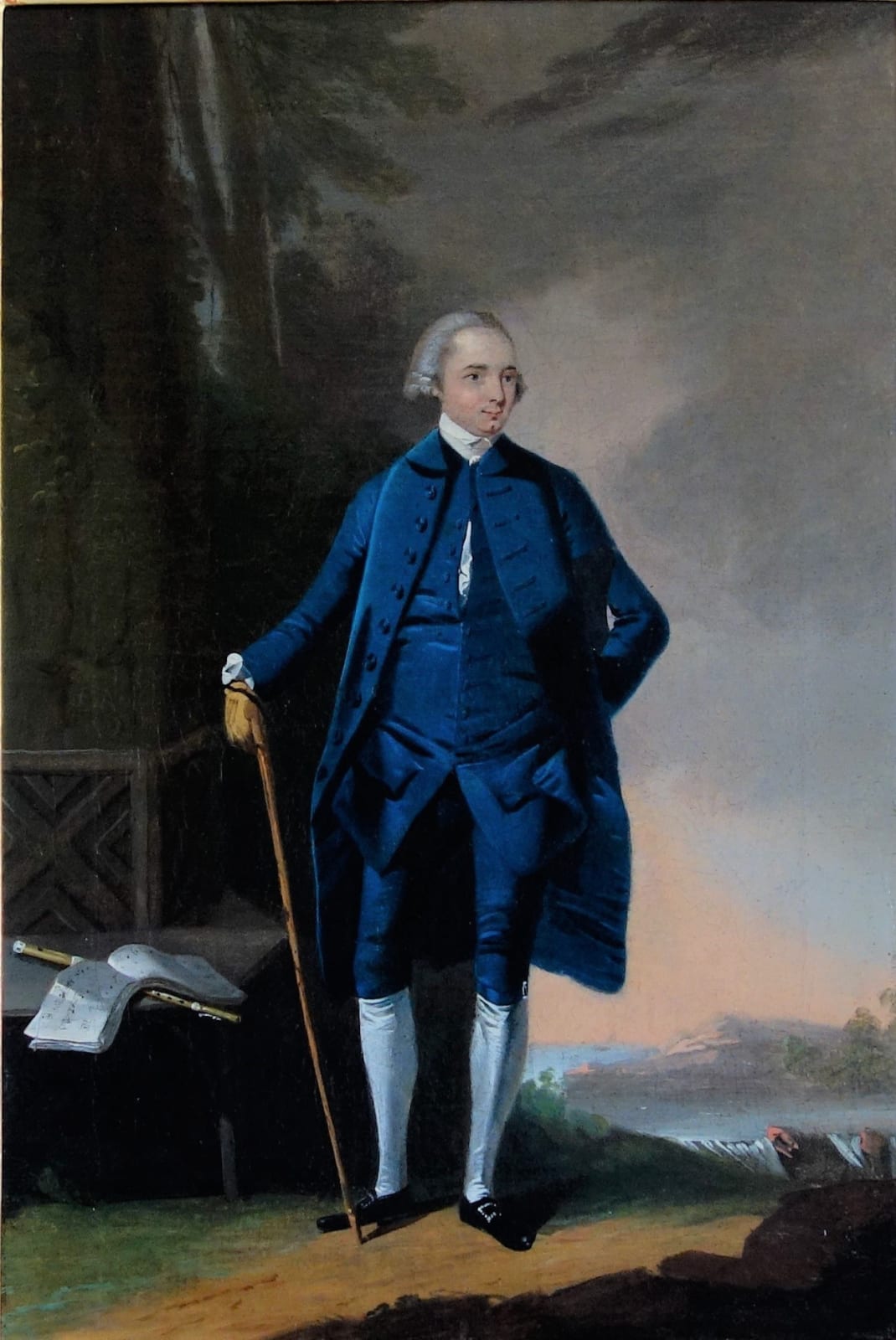 Attributed to Edward Alcock fl.1745 1778 The Flautist Johann