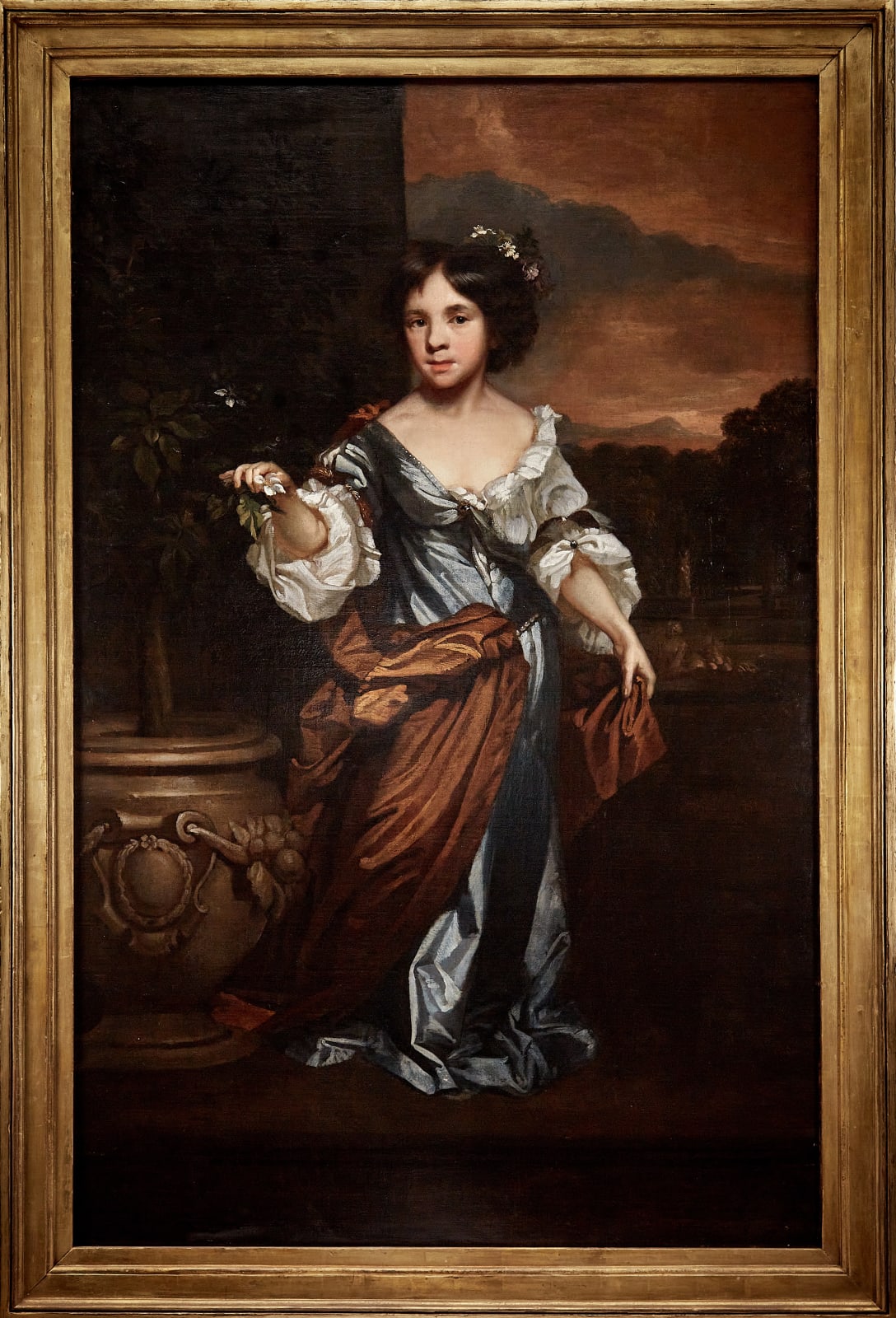 ATTRIBUTED TO JOHN RILEY (1646-1691) AND JOHN CLOSTERMAN (1660-1711), Portrait of a Young Girl standing on a terrace , c.1685