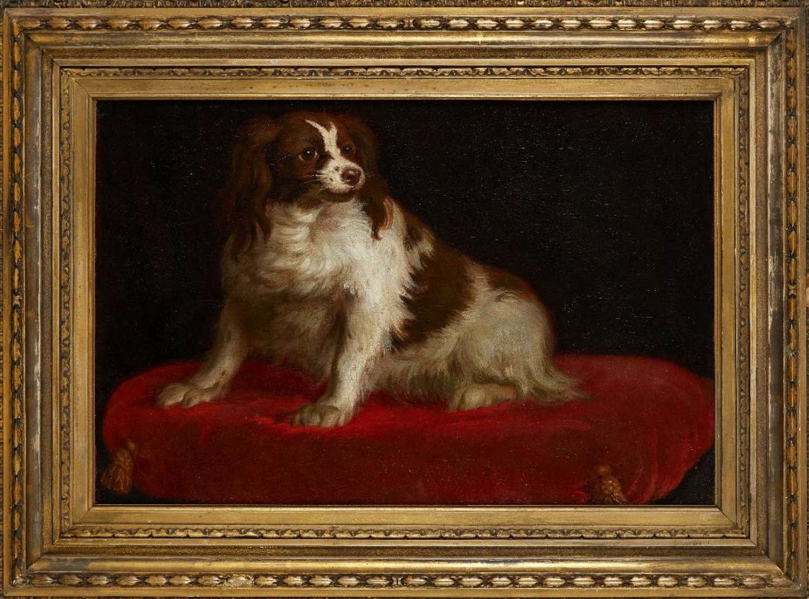 Velvet dog painting sales