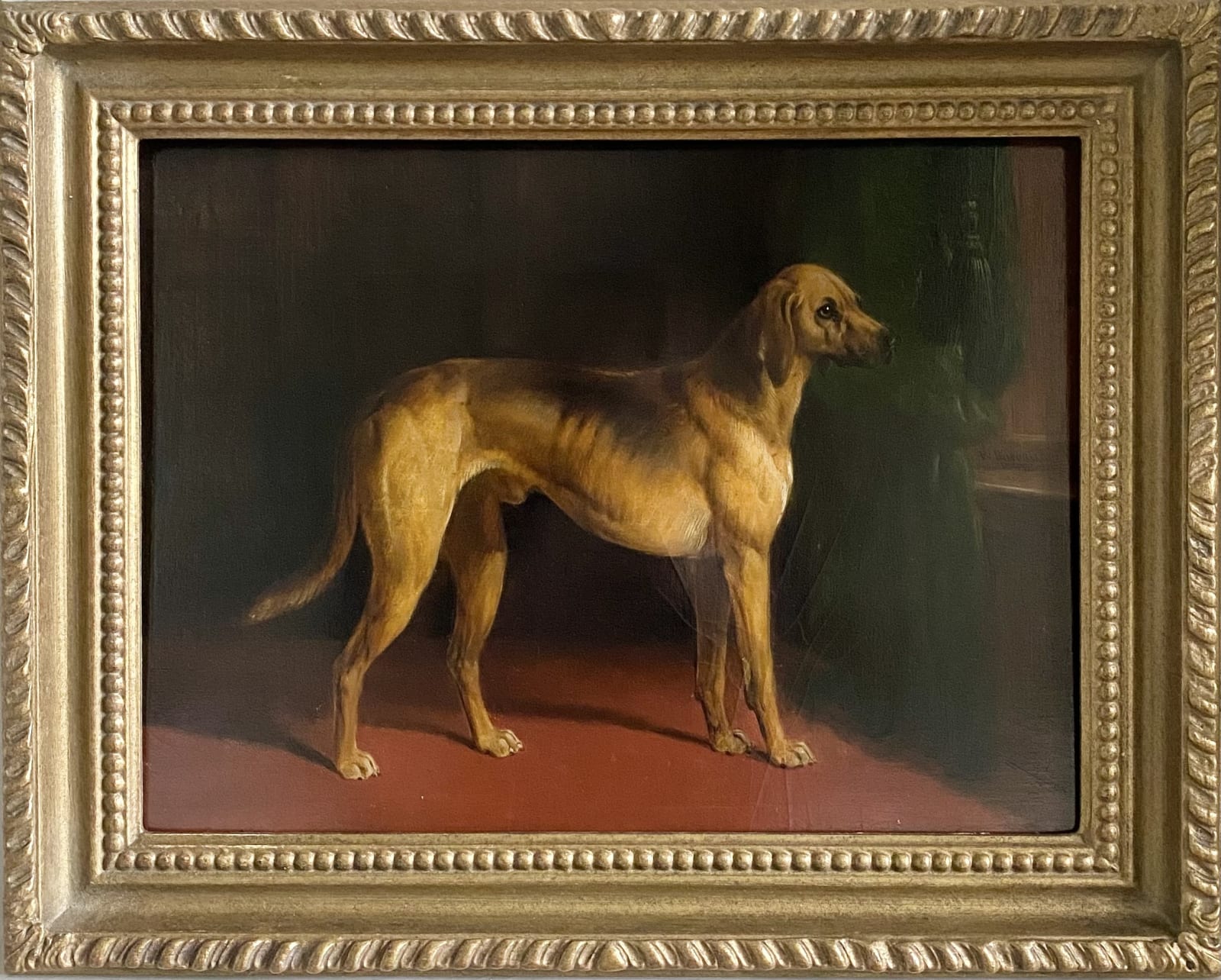 William Barraud (1810-1850), A hound standing in an interior , 1847