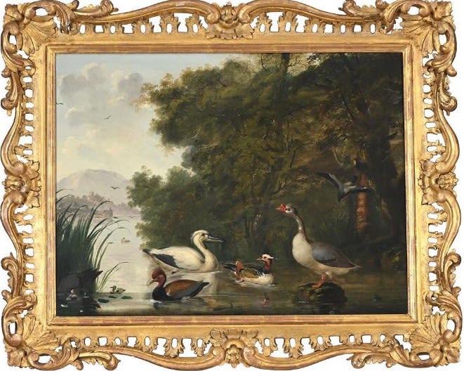 Attributed to Marmaduke Cradock (1660-1717), A pelican, goose and ducks, circa 1690