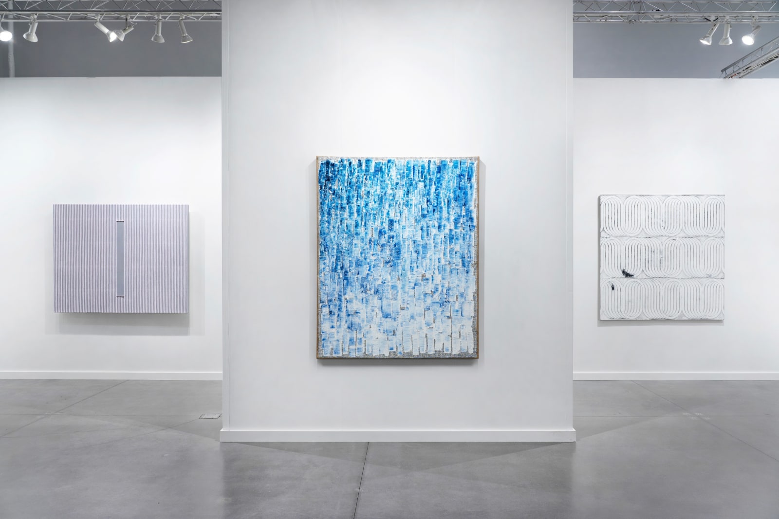 Installation view of Tina Kim Gallery | Booth A9 at Frieze New York (May 5-9, 2021). Courtesy of Tina Kim Gallery. Photo by Hyunjung Rhee.