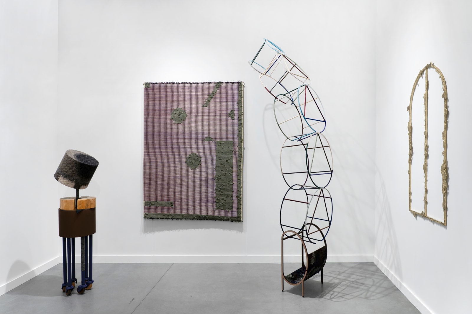 Installation view of Tina Kim Gallery | Booth A9 at Frieze New York (May 5-9, 2021). Courtesy of Tina Kim Gallery. Photo by Hyunjung Rhee.