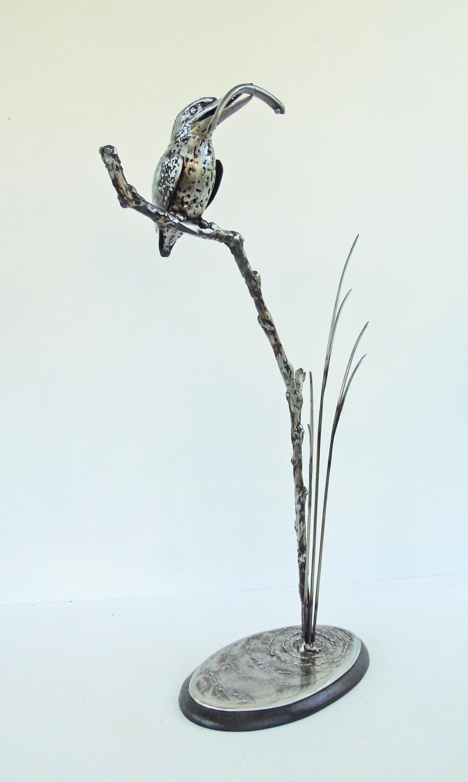 kingfisher sculpture in metal