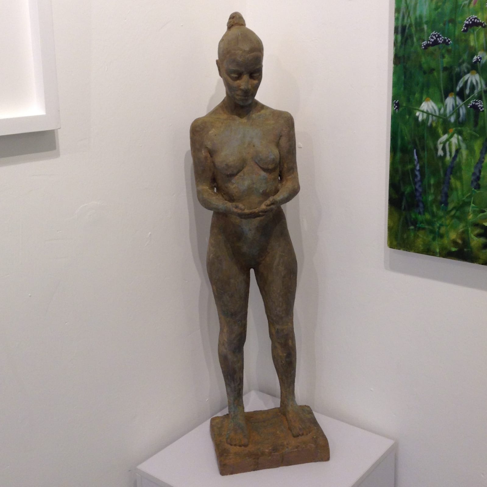 Meditating woman sculpture