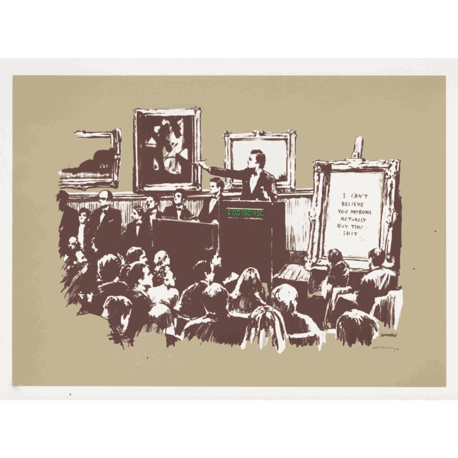 Banksy , Sepia ‘Morons’, 2007