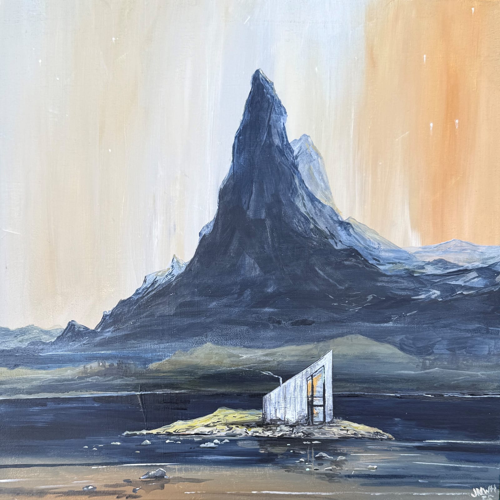 John Hainsworth, Views over Stetind, acrylic on board, 30 x 30 cm, 2024