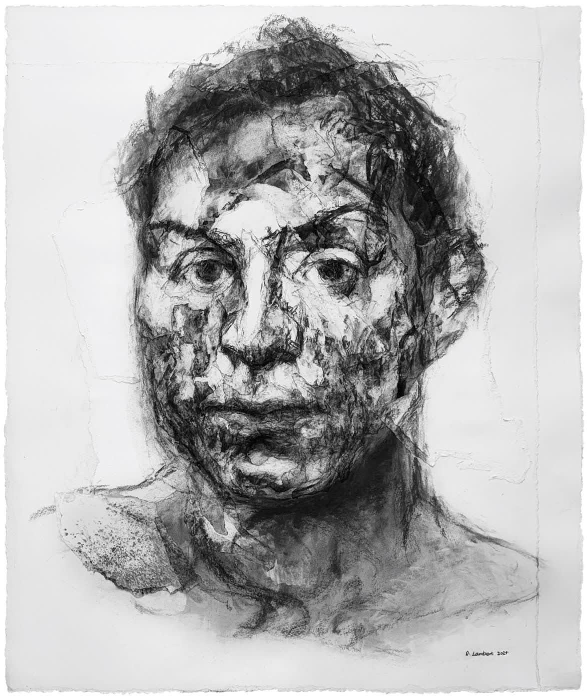Alison Lambert, Fernand, charcoal and pastel on paper, 118 x 110 cm, 2024