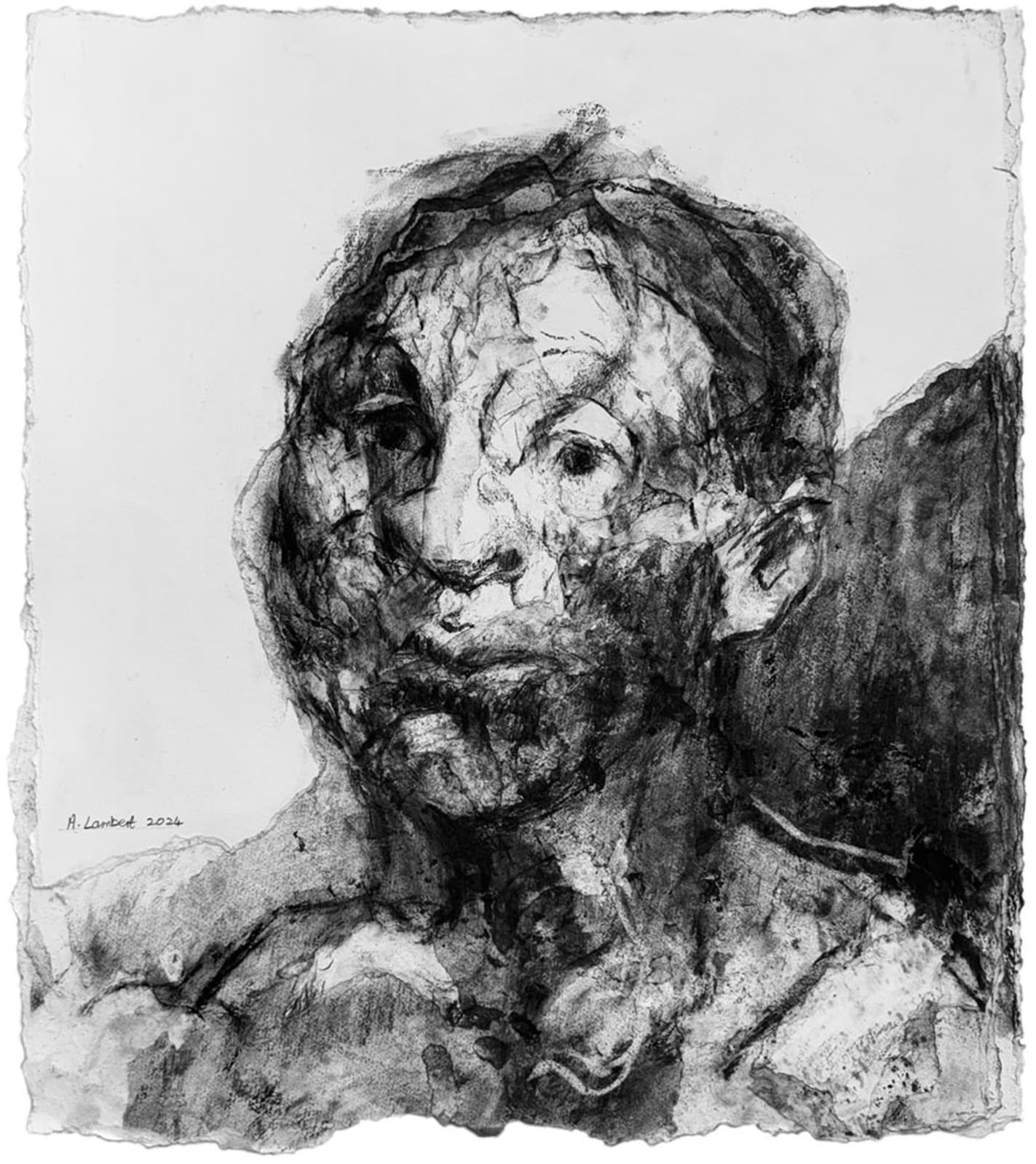 Alison Lambert, Odalis, charcoal and pastel on paper, 2024