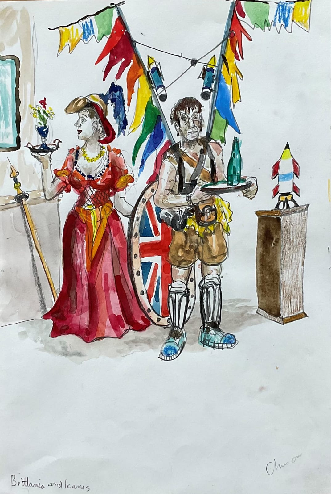 Chris Orr, Brittania and Icarus, 2020