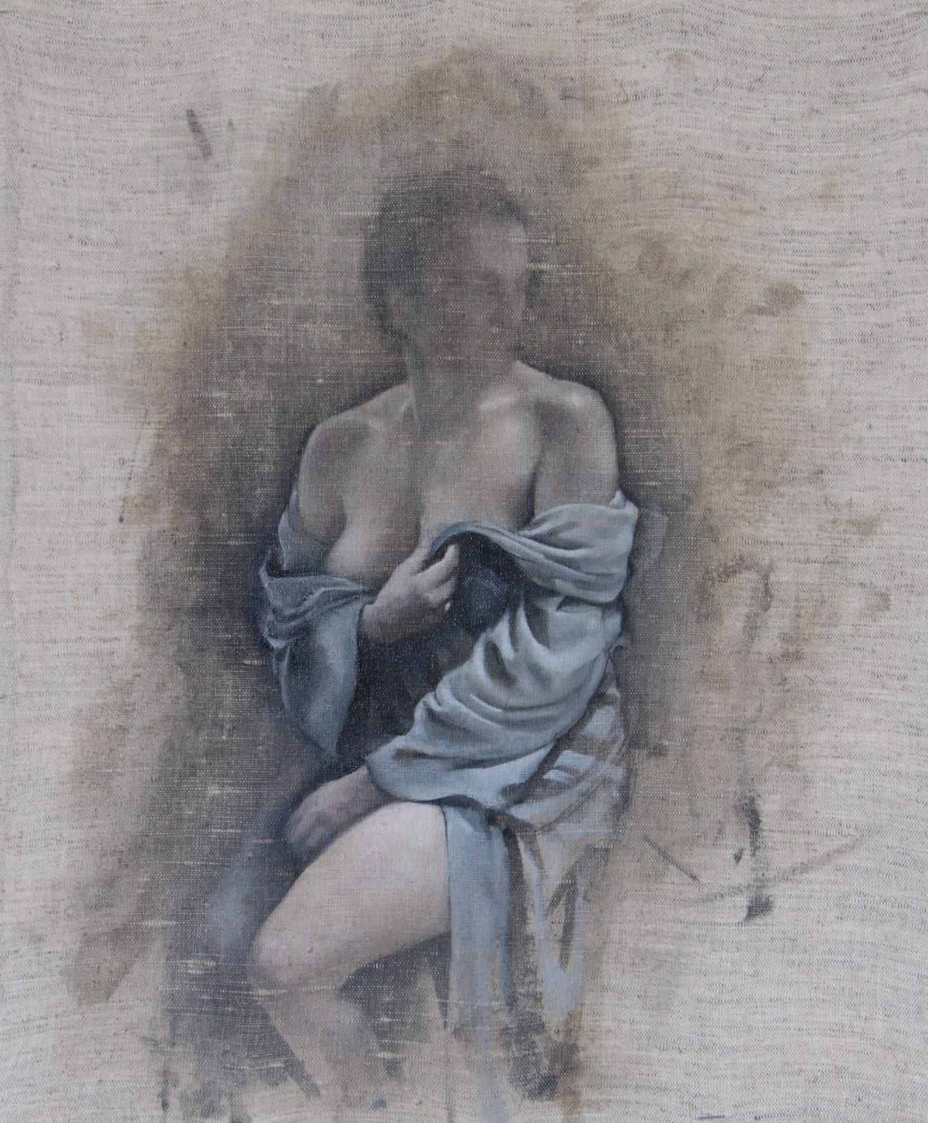 Tomas Watson, Woman with Drapery, front view, 2022