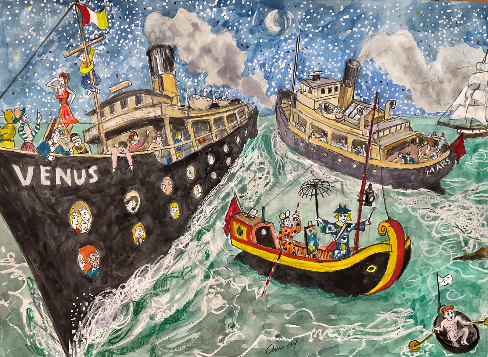 Ships that pass in the night and the lighthouse Keeper's daughter, diptych