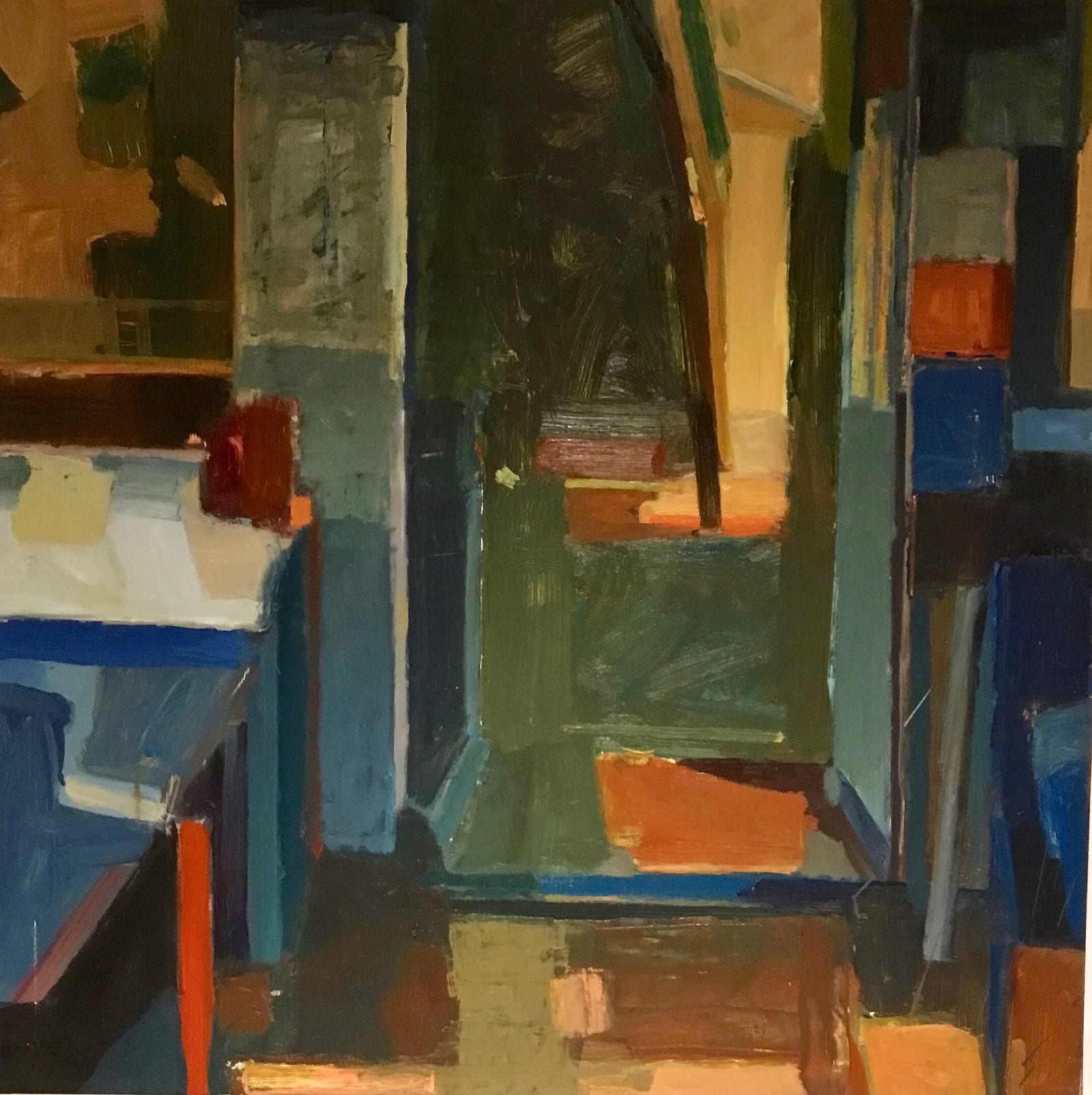 Studio and Garden Large Scale Original Oil Painting by artist Arthur Neal NEAC, Linden Hall Studio and Two Studios High Street Deal, Kent.