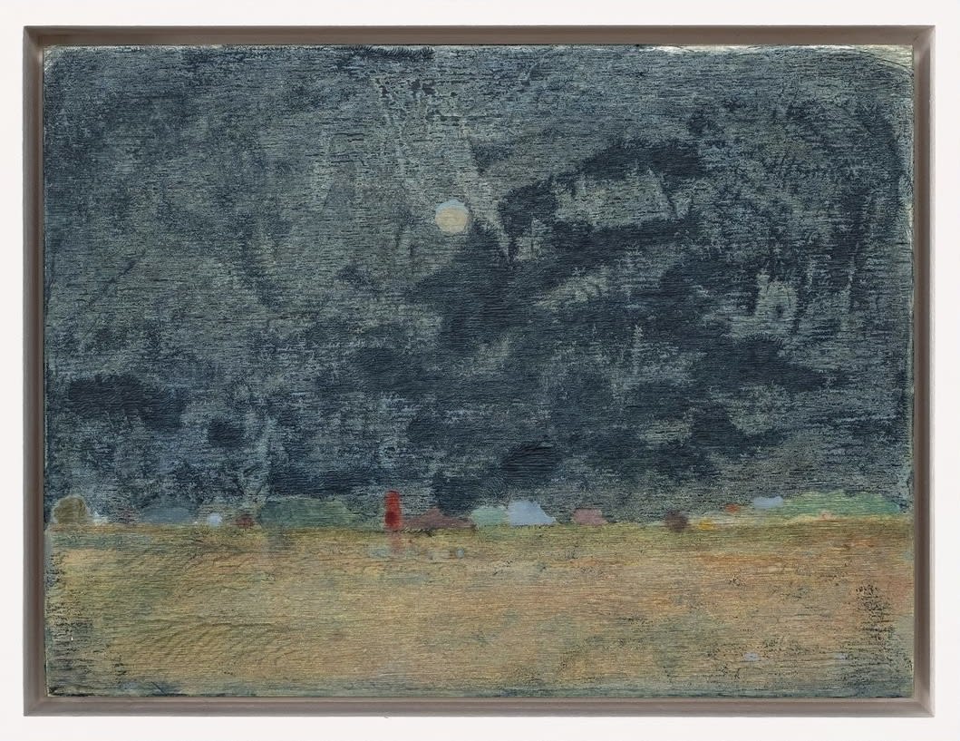 David Abbott, Night Tower, original oil landscape painting, Linden Hall Studio, Kent